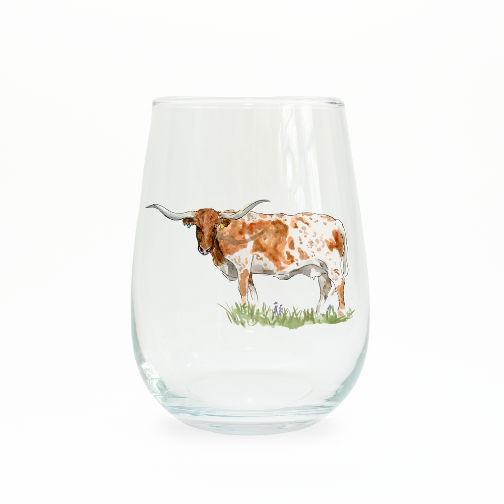 Longhorn Stemless Wine Glass