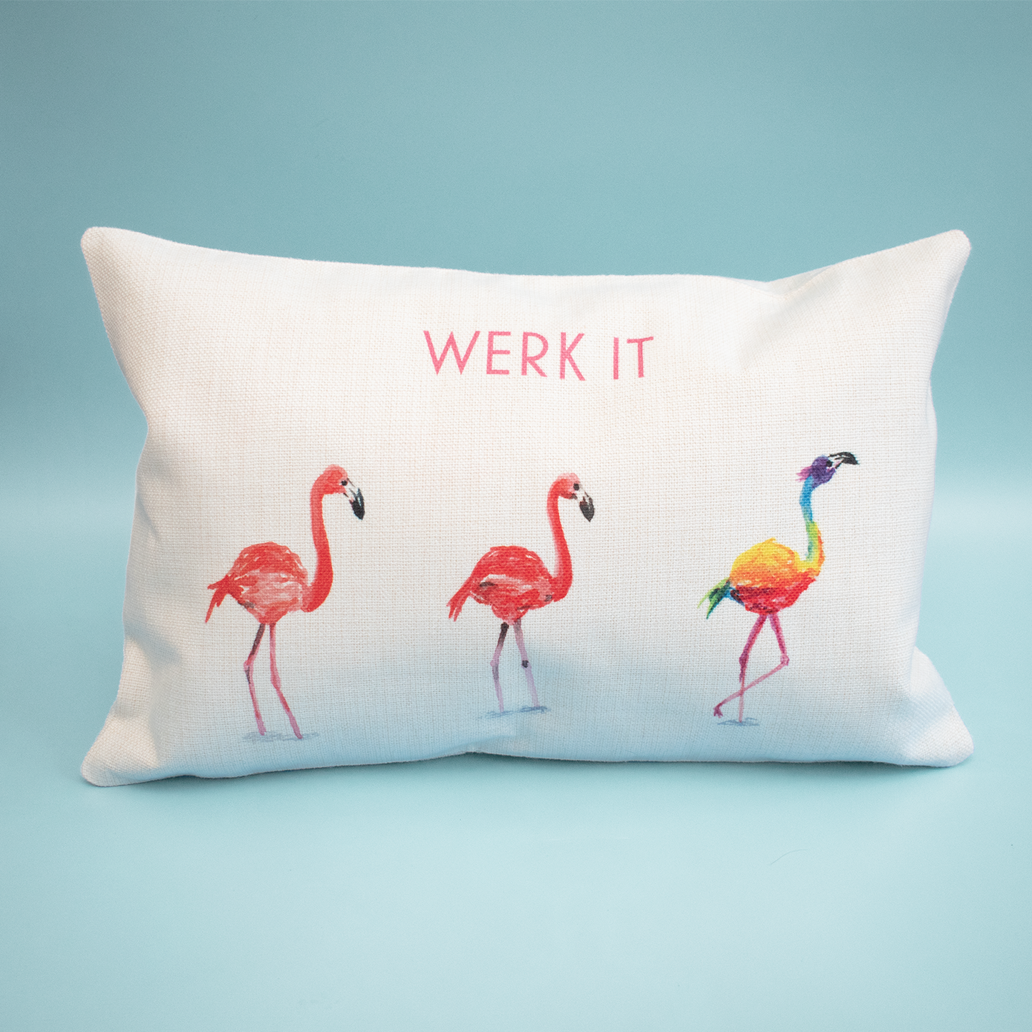 Werk It Flamingoes Pillow