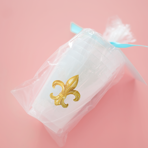 Gold Fleur De Lis Frosted Cups