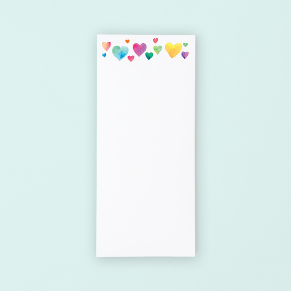 Colorful Hearts Lists Pad