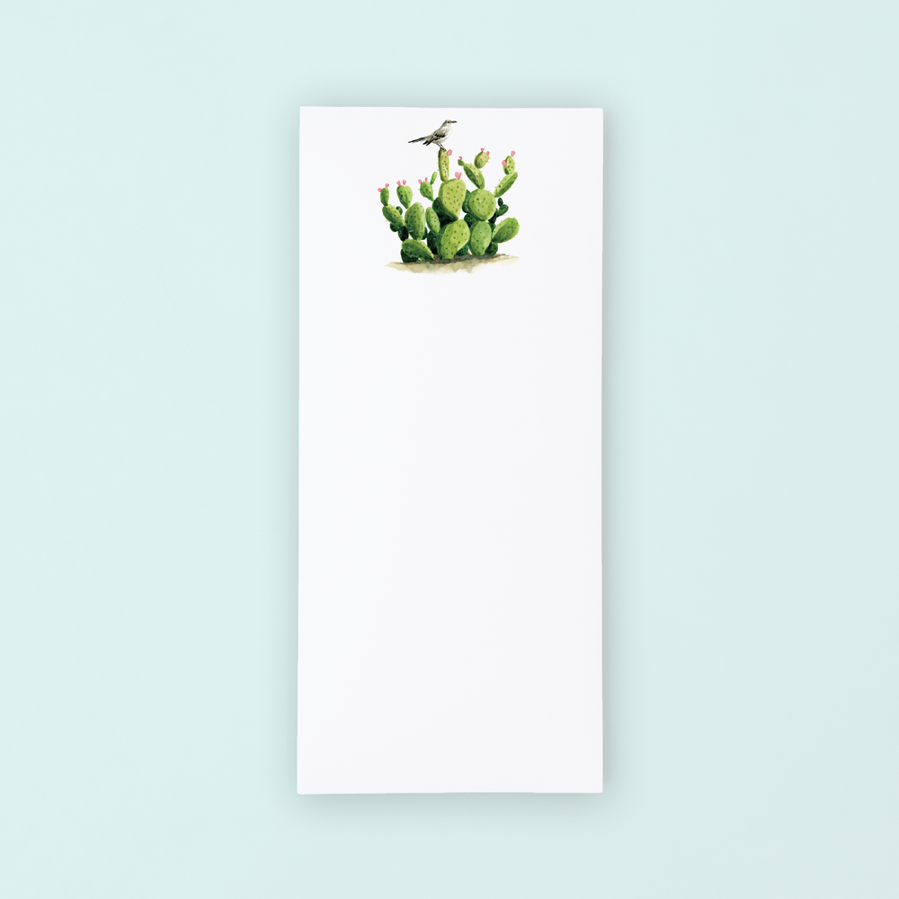 Prickly Pear and Mockingbird Lists Pad