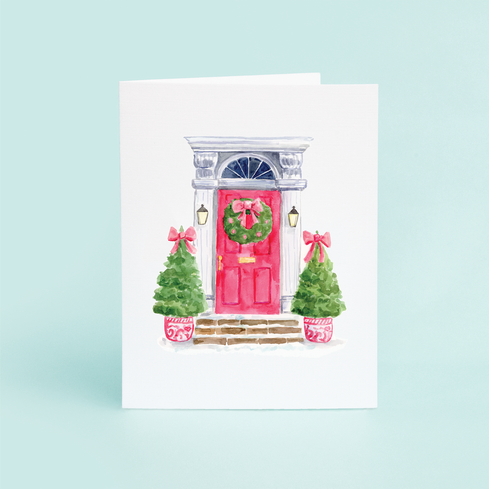 Pink Christmas Door