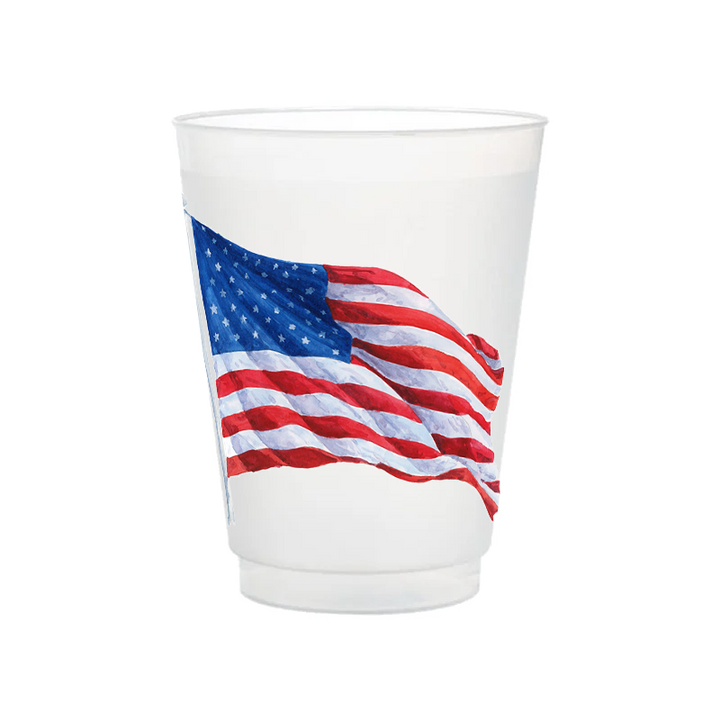 American Flag Frosted Cups