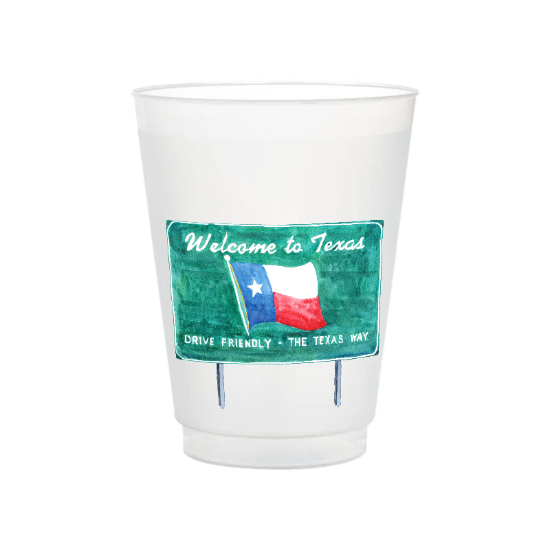 Welcome to Texas Sign Frosted Cups