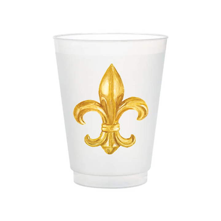 Gold Fleur De Lis Frosted Cups