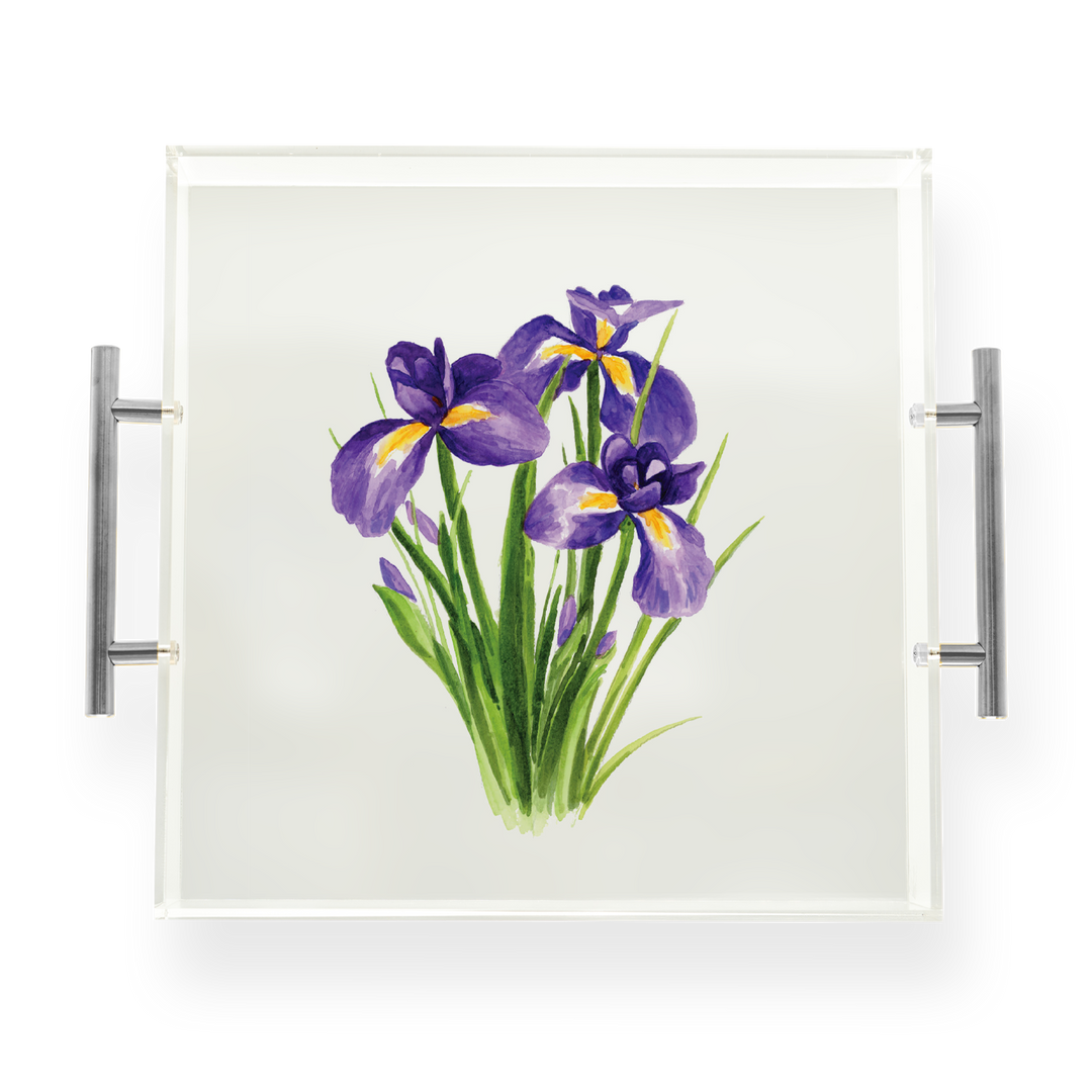 Louisiana Iris Acrylic Tray