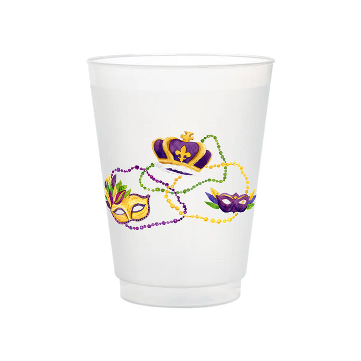Mardi Gras Beads Frosted Cups