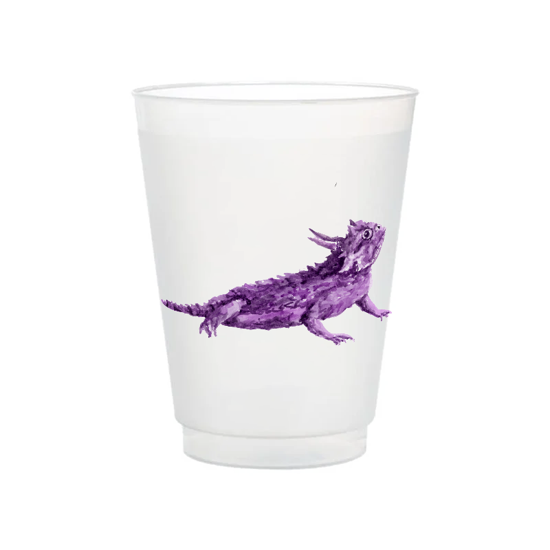 Purple Horned Frog Frosted Cups