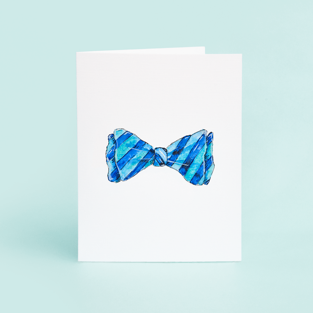 Blue Striped Bowtie