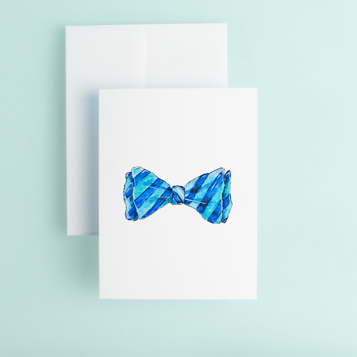 Blue Striped Bowtie