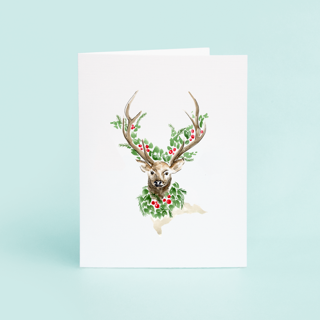 Floral Christmas Deer