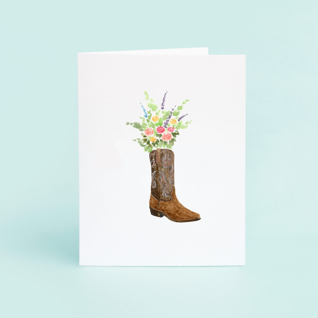 Texas Boot With Flowers