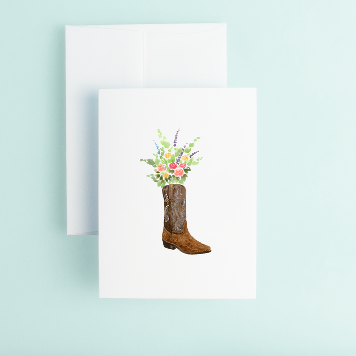 Texas Boot With Flowers