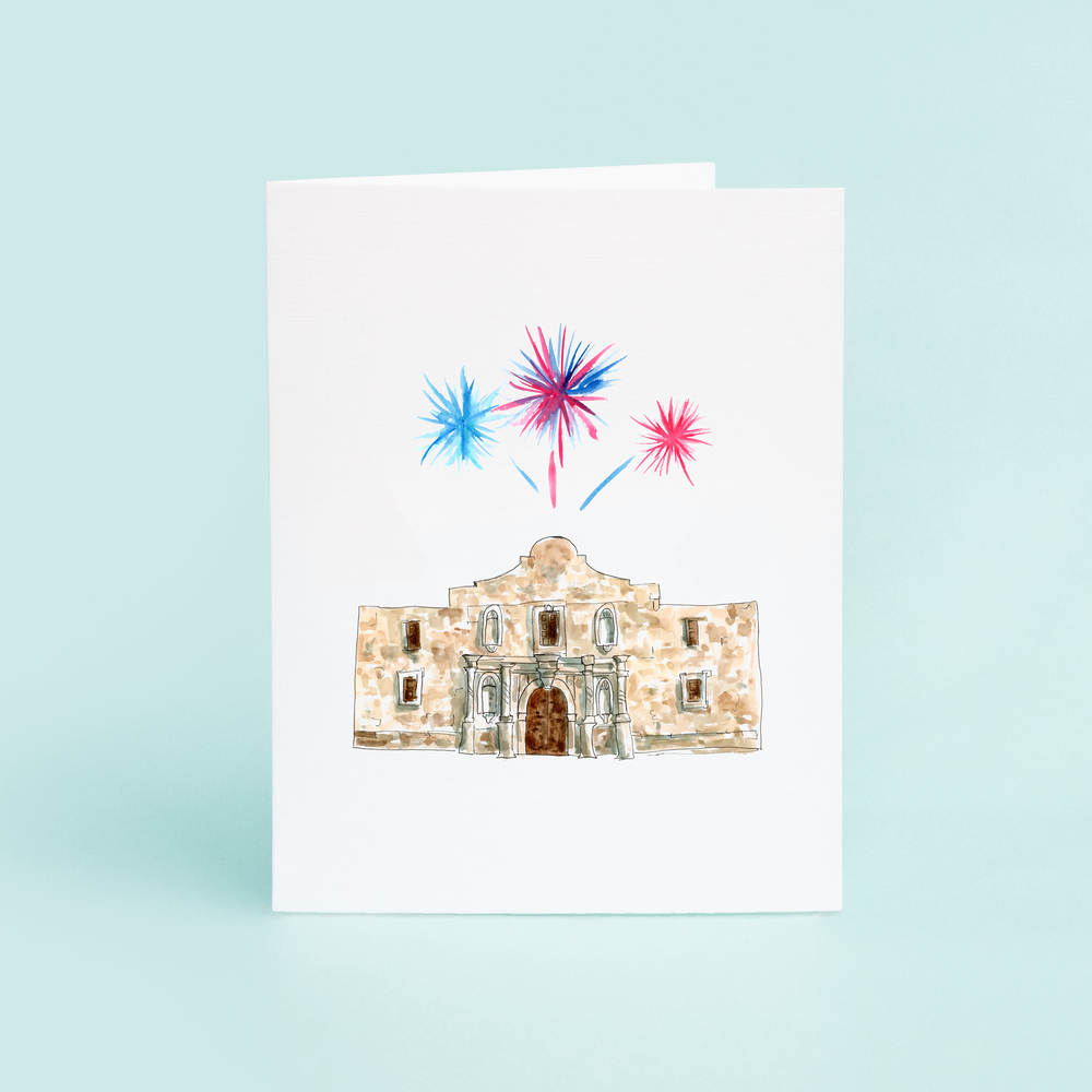 Alamo With Fireworks