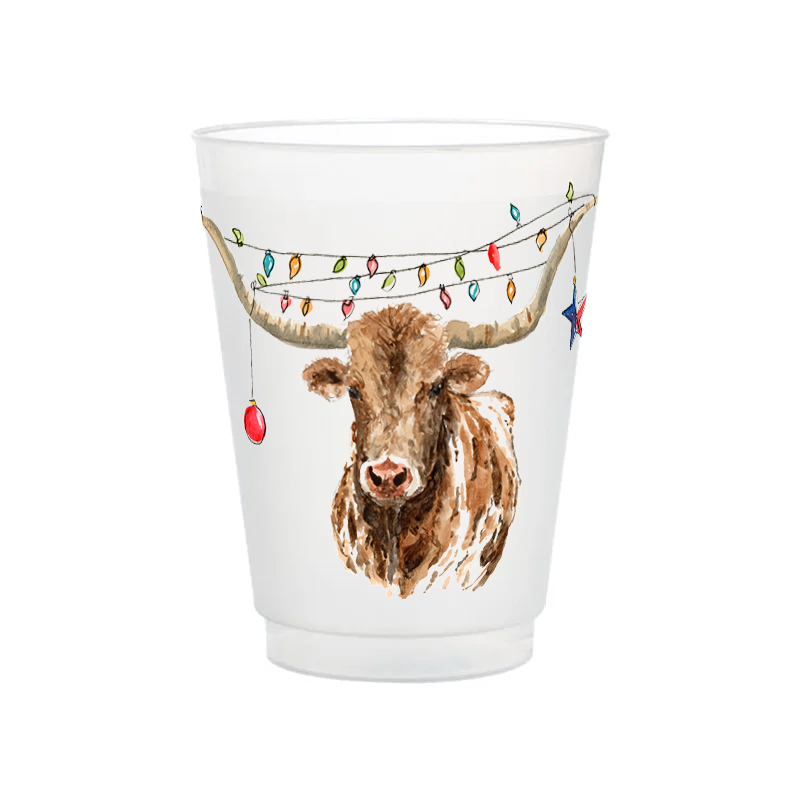 Christmas Longhorn Frosted Cups